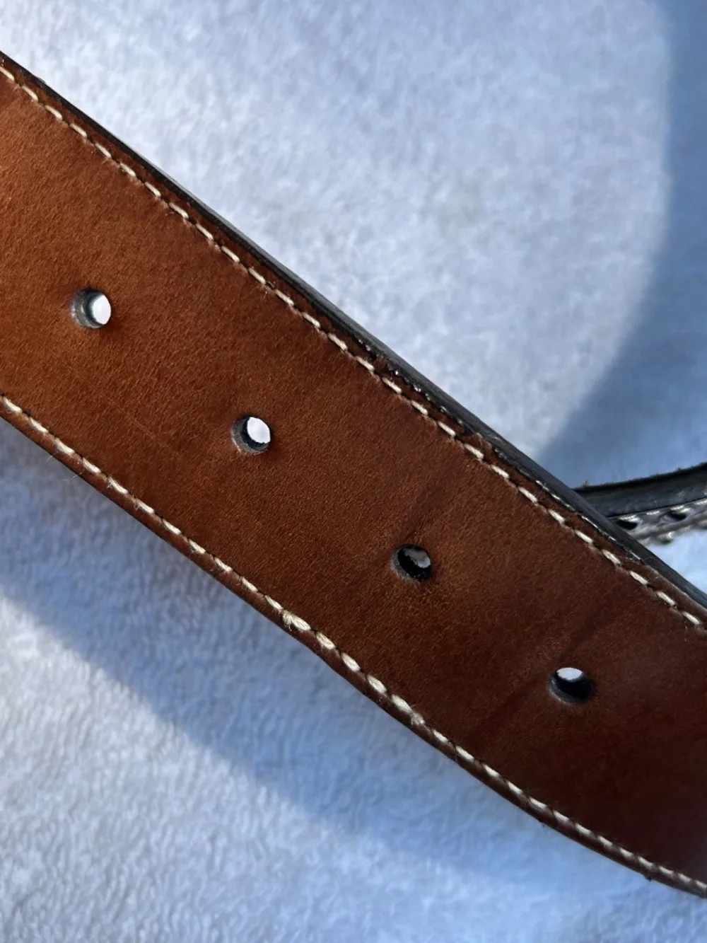 nocona top hand brown black southwest studded overlay belt n2475902
